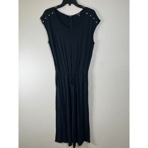 Lauren Ralph Lauren Black Jumpsuit Sleeveless Gold Button‎ Detail